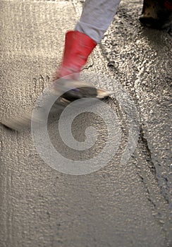 Worker finishing Concrete
