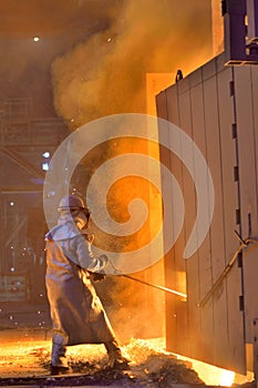 Worker in a foundry