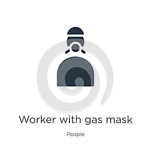 Worker with gas mask icon vector. Trendy flat worker with gas mask icon from people collection isolated on white background.