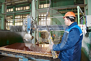 Worker on granite manufacture