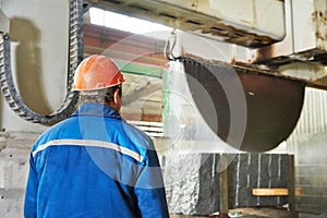 Worker on granite manufacture