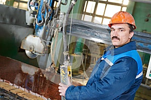 Worker on granite manufacture