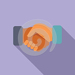 Worker handshake icon flat vector. Business coping skills