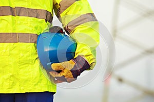 Worker with helmet