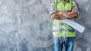 The worker with blueprint.AI generated image