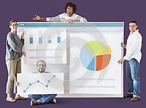 Worker holding a website icon