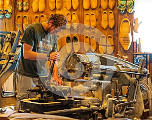 Worker of Holland clogs