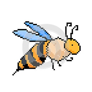 Worker honey bee pixel art vector illustration