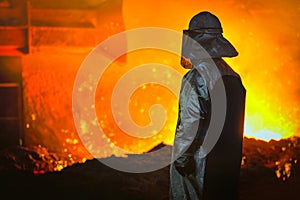 Worker with hot steel
