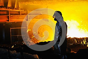 Worker with hot steel