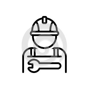 Black line icon for Worker, employee and practician photo