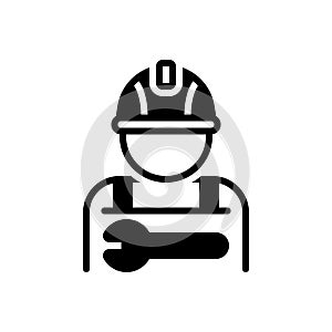 Black solid icon for Worker, employee and practician photo