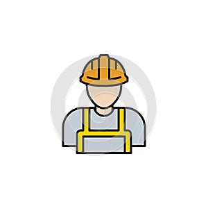 Worker icon flat vector illustration