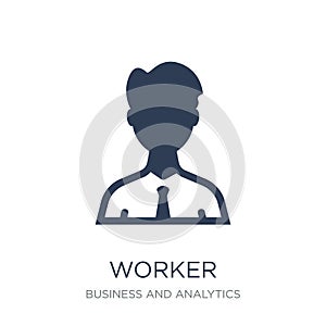 Worker icon. Trendy flat vector Worker icon on white background