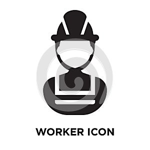 Worker icon vector isolated on white background, logo concept of