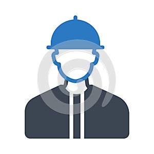 Worker vector glyph color icon