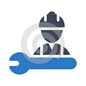 Worker vector glyph color icon