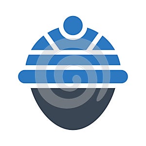 Worker vector glyph color icon