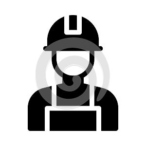 Worker vector glyph flat icon