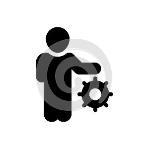 Worker vector glyph flat icon