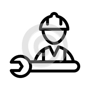 Worker vector thin line icon