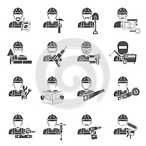 Worker Icons Black Set