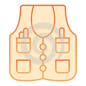 Worker jacket flat icon. Jacket plumbing orange icons in trendy flat style. Work clothes gradient style design, designed