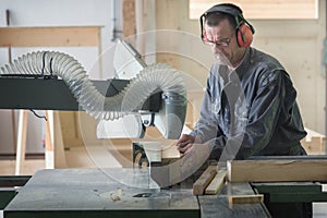 Worker in joinery photo