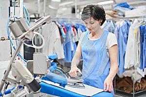 Worker Laundry ironed clothes iron dry