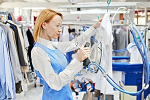 Worker Laundry ironed clothes iron dry