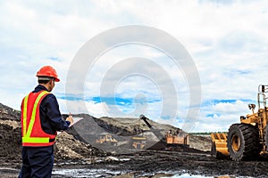 Worker in lignite mine