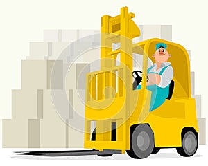 Worker on a loader