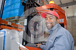 Worker in loading dock