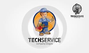 TechService Vector Logo Cartoon.