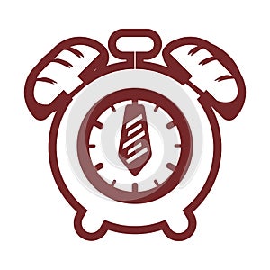 Worker lunch time clock logo and icon