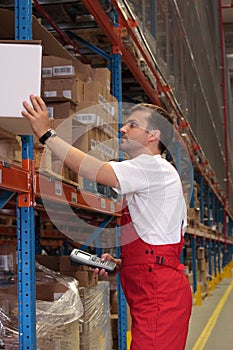 Worker maintaining stocks