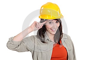 Worker making a crazy gesture