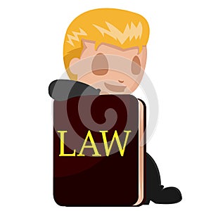 Worker Man Lawyer Cartoon Book Vector