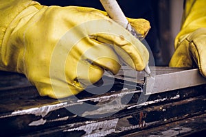 worker man marking to cut