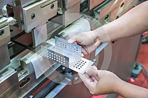 Worker at manufacture workshop operating cidan folding machine