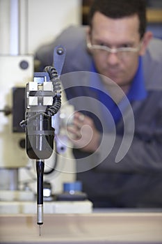 Worker and multisensor touch probe photo