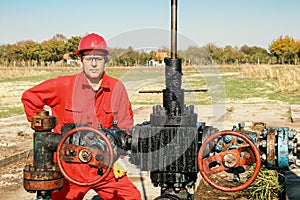 Worker at Oil Well
