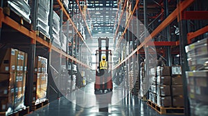 The worker operating forklift.AI generated image