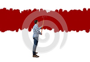 Worker - painter on white background