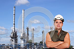 Worker and petrochemical plant