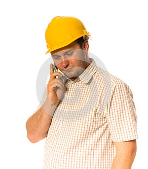 Worker with phone