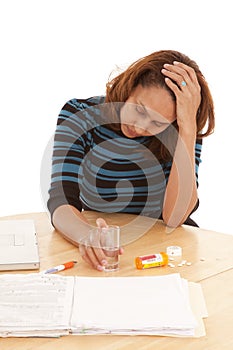 Worker with pills