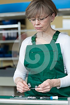 Worker on the production line