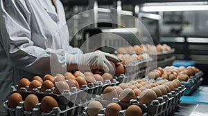 The worker handling eggs.AI generated image