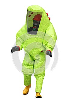 worker with protective suit